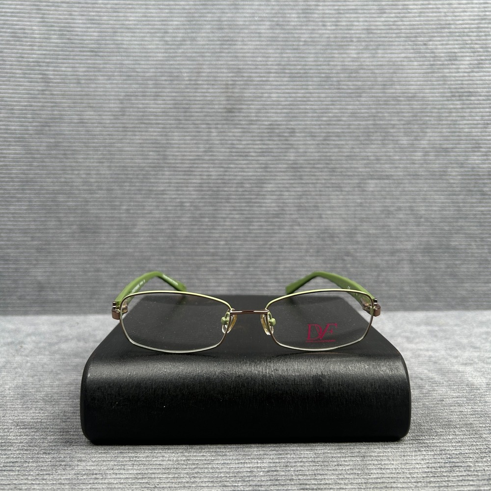 Diane von Furstenberg DVF8038 201 Green Camo Rectangular Y2k Eyeglasses